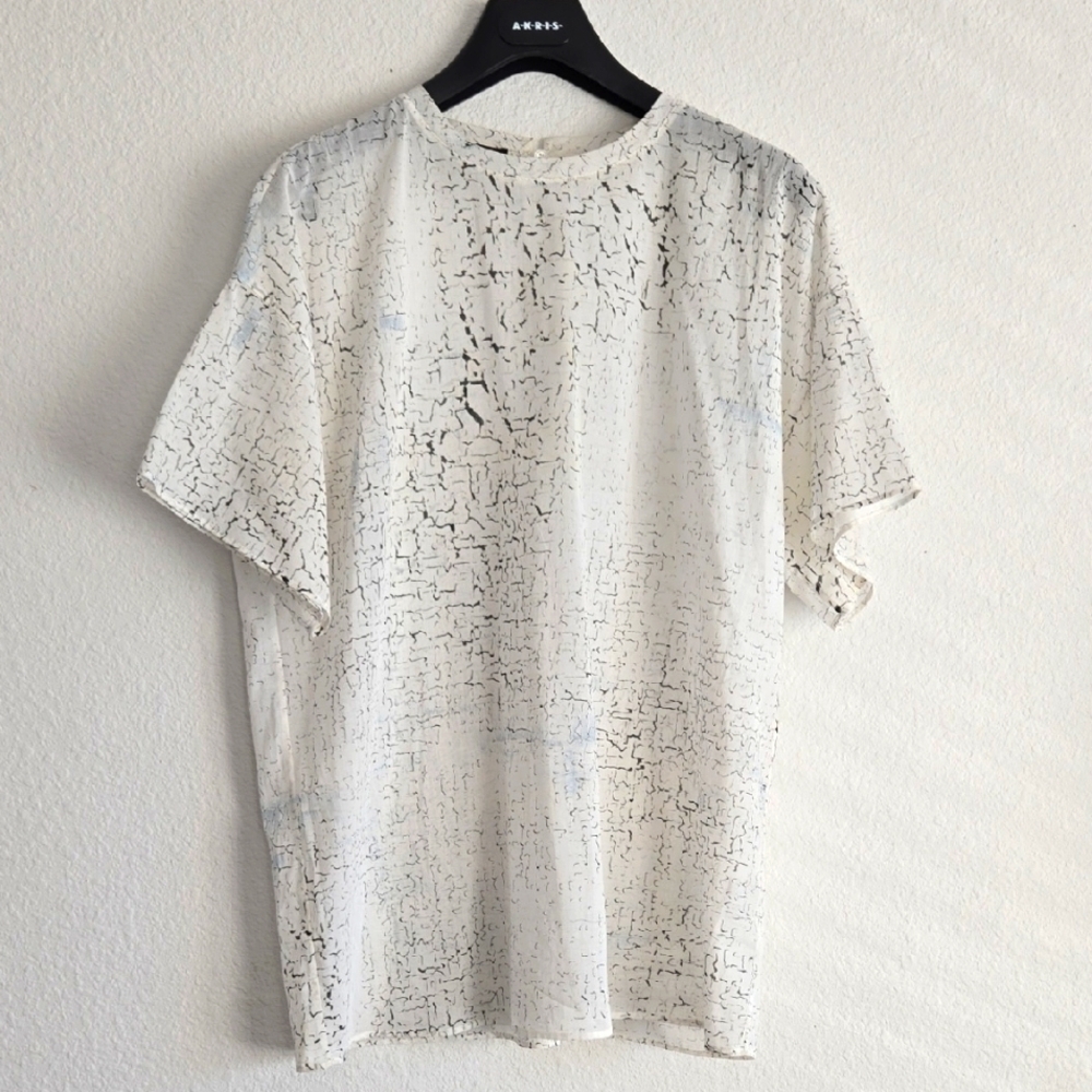 AKRIS Pattern Cotton Blouse Lightweight Summer Top